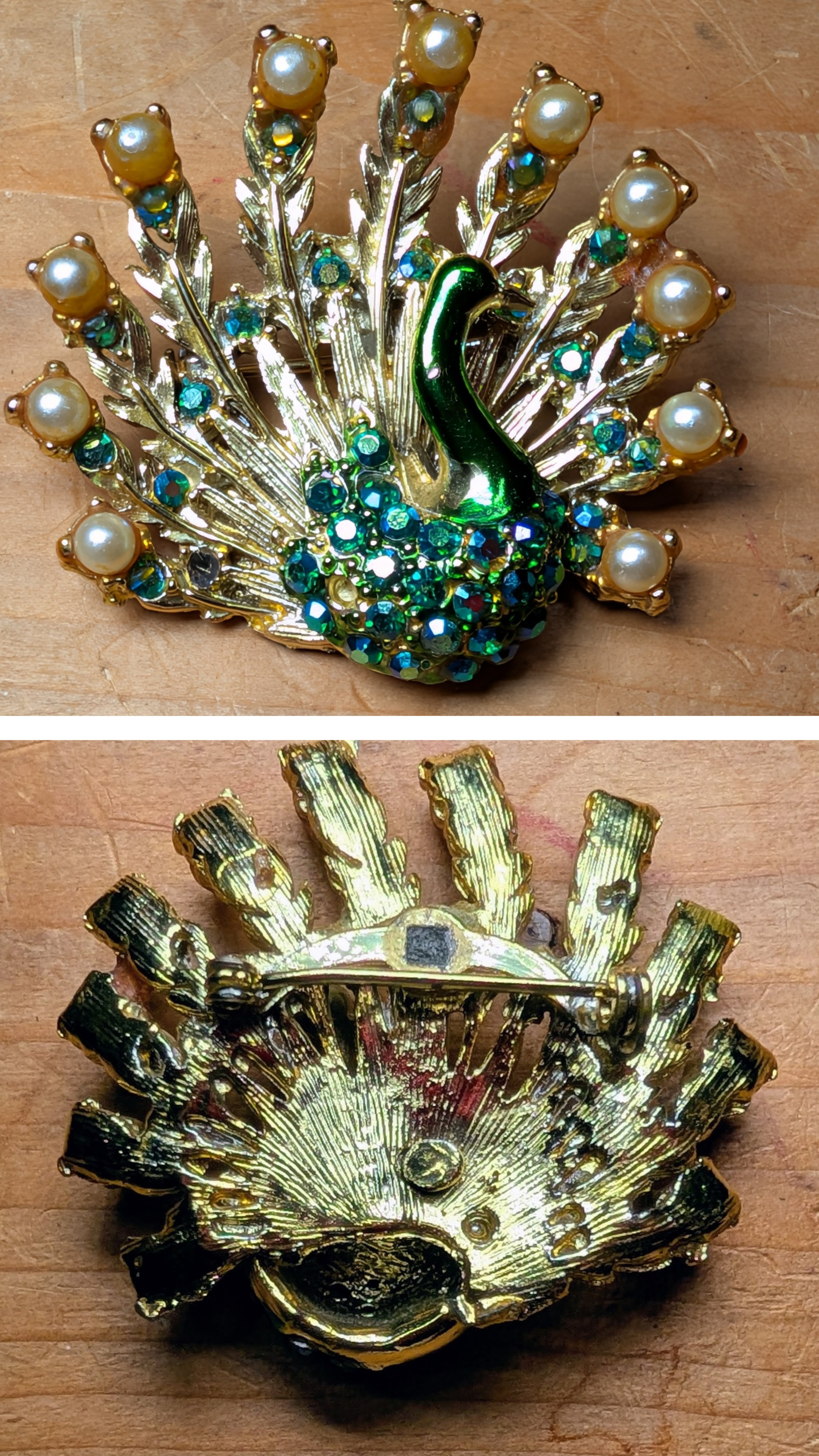 Vintage Jewelry - Peacock Brooch